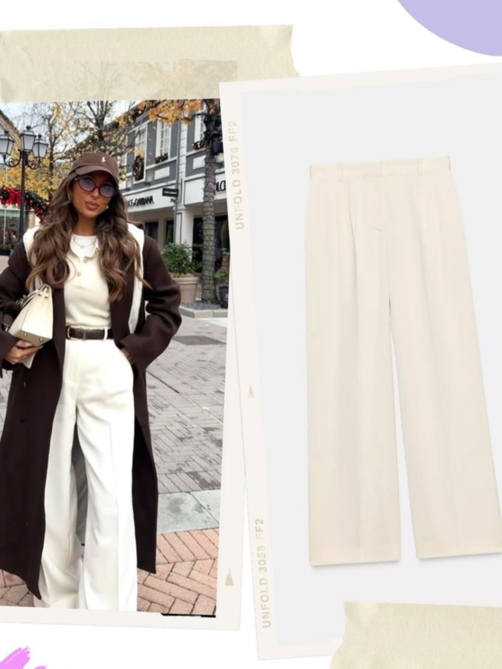 ZARA High Waist Satin Ivory Pleated Straight Leg Trousers Pants sz Medium - Picture 7 of 8